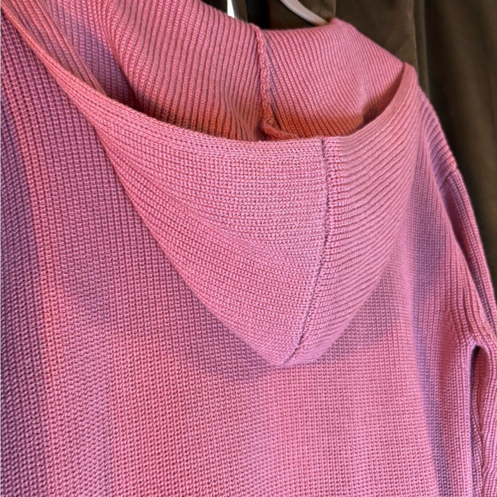 Free People Beach Claudia Sweater Knit Midi Dress with Hood Pink S - Picture 2 of 10